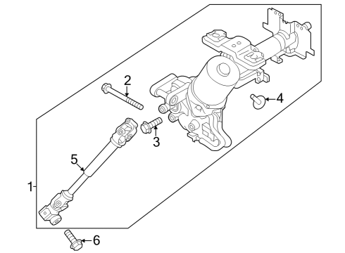 2021 Nissan Versa Steering Column & Wheel, Steering Gear & Linkage Column Assy-Steering, Upper Diagram for 488105EE3A