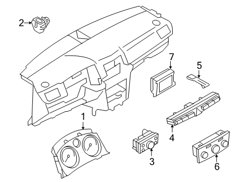 2008 Saturn Astra Instruments & Gauges Heater & Air Conditioner Control Assembly *Charcoal Metal Diagram for 13308175