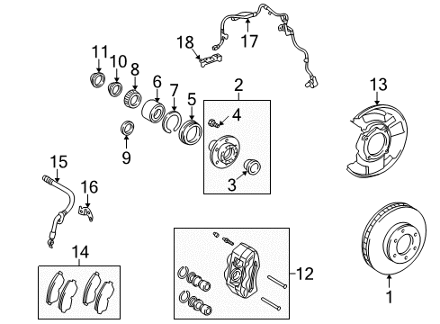 2000 Toyota Tacoma Front Brakes Hub Assembly Cap Diagram for 9033933003