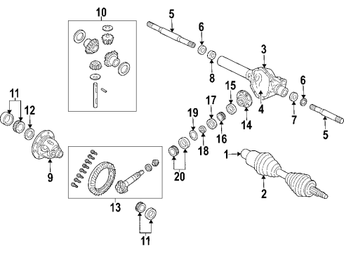 2007 Dodge Durango Front Axle, Axle Shafts & Joints, Differential, Drive Axles, Propeller Shaft Drive Shaft Diagram for 52123196AB