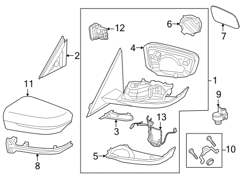 Lane Departure Warning SEAL, OUTER LEFT MIRROR TRIA Diagram for 51337499197