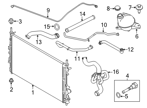 2018 Ford Transit-150 Radiator & Components Upper Hose Diagram for CK4Z8260E