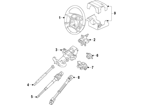 2015 Ford Expedition Steering Column & Wheel, Steering Gear & Linkage Steering Wheel Diagram for FL1Z3600AC