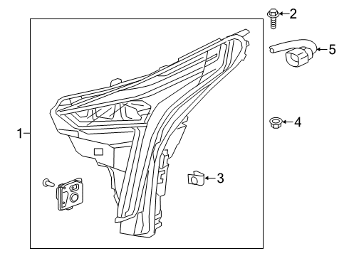 2020 Cadillac CT6 Headlamps, Headlamp Washers/Wipers Composite Headlamp Diagram for 84718733