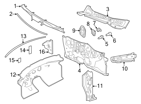 Cowl Insulator-Dash Trim Diagram for 679005NA0A