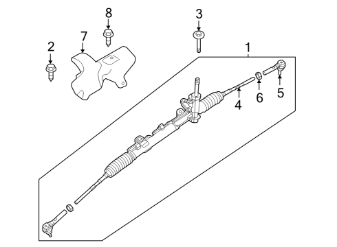 2009 Dodge Journey P/S Pump & Hoses, Steering Gear & Linkage Gear-Rack And Pinion Diagram for 68145033AC