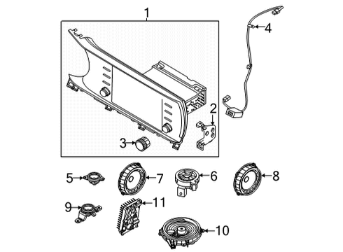 Sound System Center Speaker Assembly Diagram for 96350L1200