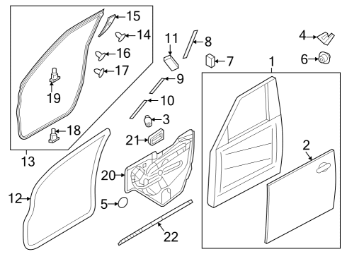 2022 Nissan Armada Door & Components Clip-Weatherstrip Diagram for 808508990C