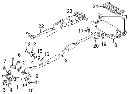 2019 Mitsubishi Eclipse Cross Turbocharger Bolt-Exhaust Manifold Diagram for MF911330