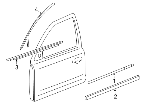2009 Ford Taurus Exterior Trim - Front Door Side Molding Diagram for 5G1Z5420878DAPTM