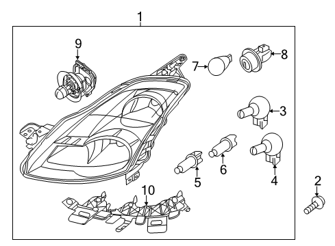 2010 Nissan Altima Bulbs Bulb Diagram for 262619B90D
