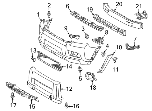2012 Toyota 4Runner Front Bumper Side Molding Diagram for 5211335140