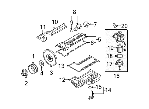 2008 BMW M5 Senders Oil Filter With Oil Cooler Connection Diagram for 11427837710