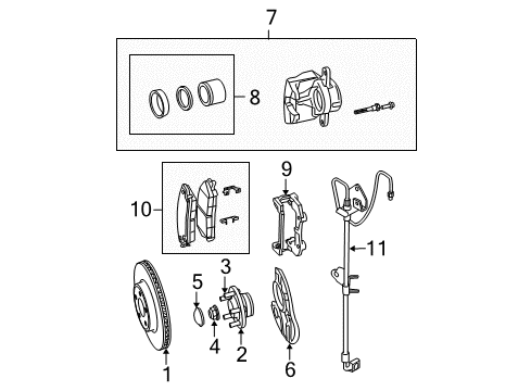 2006 Dodge Magnum Front Brakes Line-Brake Diagram for 5174061AA