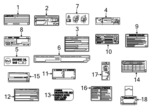 2020 Lexus LC500h Information Labels Info Label Diagram for G92A111010