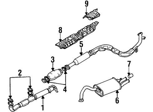 2020 Mazda CX-3 Exhaust Components Exhaust Pipe Diagram for MR340966