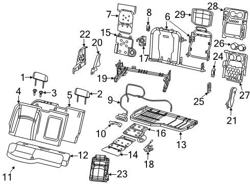 2020 Ram 1500 Heated Seats Seat Cushion Foam Diagram for 68299894AE