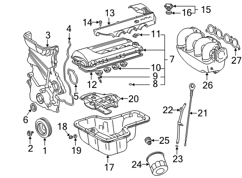 2000 Toyota Celica Filters Gasket Diagram for 1717722010