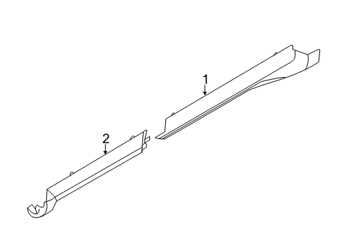 2010 Ford Taurus Exterior Trim - Pillars, Rocker & Floor Rocker Molding Diagram for AG1Z5410176BA