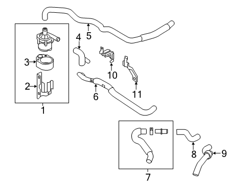2016 Infiniti Q70 A/C Evaporator & Heater Components Hose Assembly-Heater Diagram for 924141MG0A