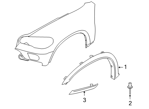 2014 BMW X6 Exterior Trim - Fender M Trim, Wheel Arch, Primed, Front Left Diagram for 51777206659