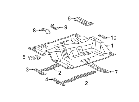 1998 Toyota Tacoma Cab - Floor Pan, Front Floor Diagram for 5811104080