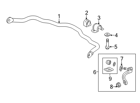 2014 Acura RLX Stabilizer Bar & Components - Front Washer, Plain (10MM) Diagram for 90511SJA000