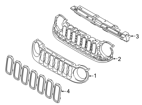 2020 Jeep Renegade Grille & Components Surround-Grille Diagram for 6VM90SZ0AA