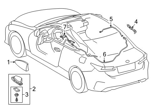 2022 Lexus RC350 Antenna & Radio Cover Kit, Antenna O Diagram for 8607753020A0