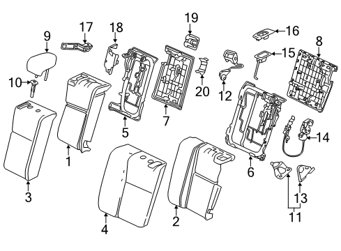2016 Lexus RC350 Rear Seat Components Frame Sub-Assembly, Rear Seat Diagram for 7101824010