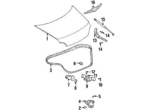 1999 Chrysler LHS Trunk WEATHERSTRIP-DECKLID Diagram for 4575226AB