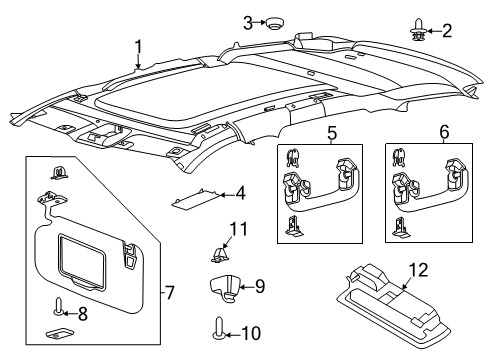 2021 Lincoln Aviator Interior Trim - Roof Courtesy Lamp Diagram for LC5Z13776AD
