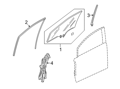 2009 Honda Civic Front Door Sash, L. FR. Door Center (Lower) Diagram for 72271SNAA01
