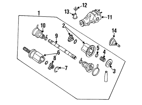1996 Nissan 240SX Drive Axles - Rear Final Drive Assembly, W/EAL Sensor Diagram for 3830163Z74