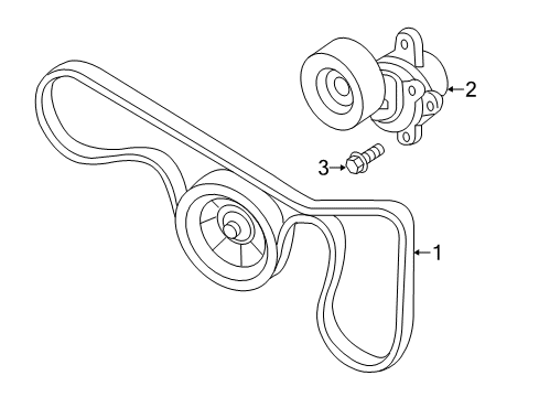 2020 Nissan Pathfinder Belts & Pulleys TENSIONER Assembly Auto Diagram for 119559DJ0A