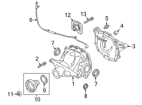 2022 Ford Mustang Axle & Differential - Rear Lock Nut Diagram for FL3Z4320A
