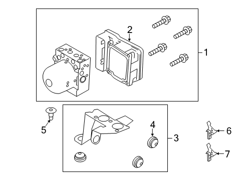 2014 Ford Focus ABS Components ABS Control Unit Bracket Diagram for CP9Z2B389A