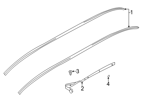 2004 Kia Sedona Exterior Trim - Roof FASTENER Diagram for 0K55250452A