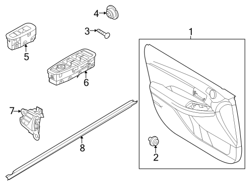 2021 Hyundai Sonata Front Door Power Window Main Switch Assembly Diagram for 93570L0000YTH
