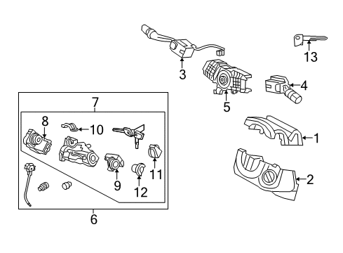 2012 Acura RL Switches Switch Assembly, Wiper Diagram for 35256SJAA52