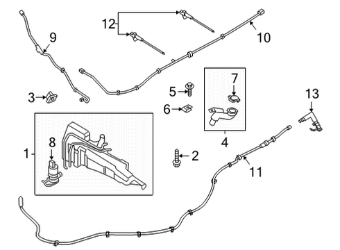 2021 Ford Bronco Sport Washer Components KIT - JET Diagram for M1PZ17603B