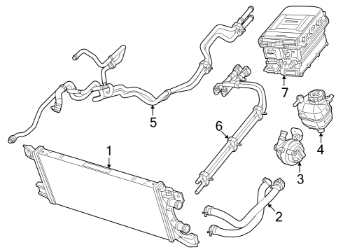 2019 Jeep Wrangler Radiator & Components Auxiliary Coolant Pump Diagram for 68282197AB