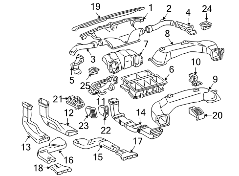 2009 Lexus RX350 Ducts Nozzle Assy, Defroster Diagram for 559500E010