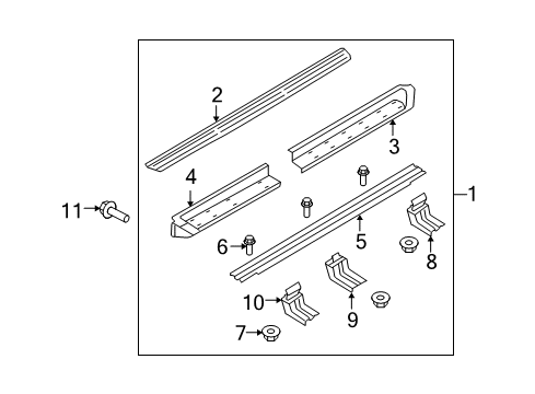 2009 Ford Expedition Running Board Reinforcement Bracket Diagram for 7L1Z16474AA