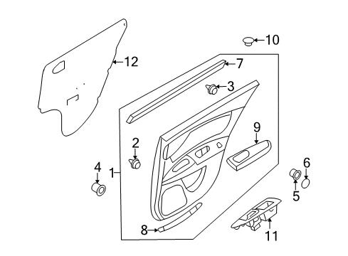 2009 Kia Optima Rear Door WEATHERSTRIP-Rear Door Belt Inside Diagram for 832312G000