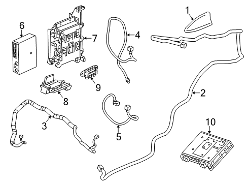 2014 Cadillac ELR Communication System Components Cable Diagram for 13581173
