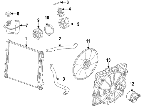2013 Cadillac CTS Cooling System, Radiator, Water Pump, Cooling Fan Fan Blade Diagram for 25881843