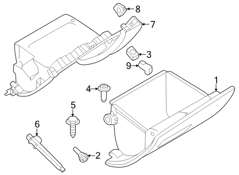 Glove Box Support-Glove Box Door Diagram for 68247069AA