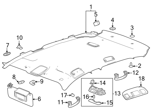 2021 Buick Encore GX Interior Trim - Roof Grille Diagram for 39076926