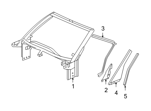2007 Chevrolet Corvette Windshield Header & Components, Exterior Trim Weatherstrip Diagram for 20774936